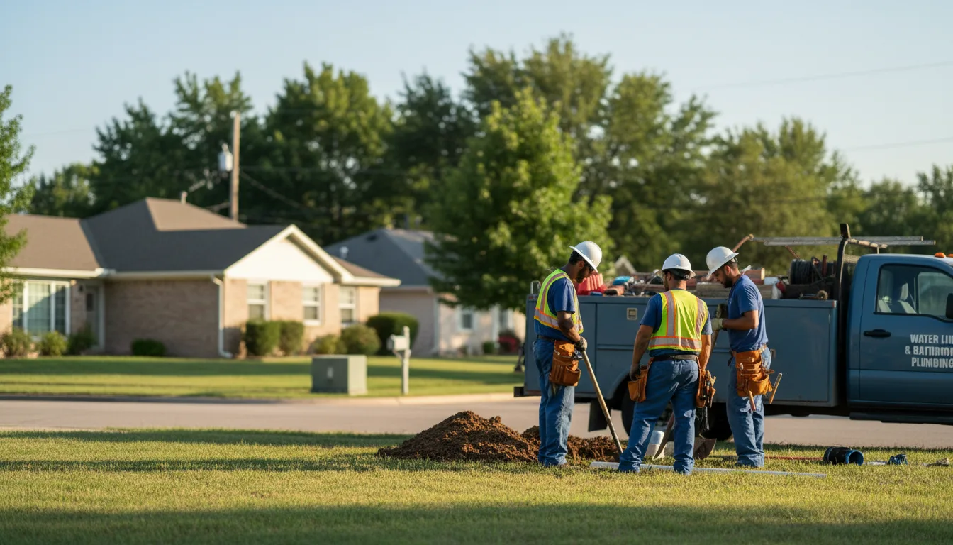 Residential water line and bathroom plumbing service in Petersburg, TX